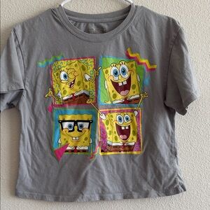 SpongeBob SquarePants Gray Crop Top